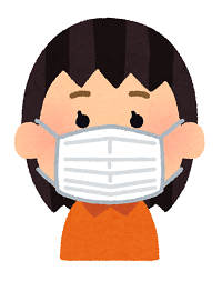 感染症対策をする女子の絵